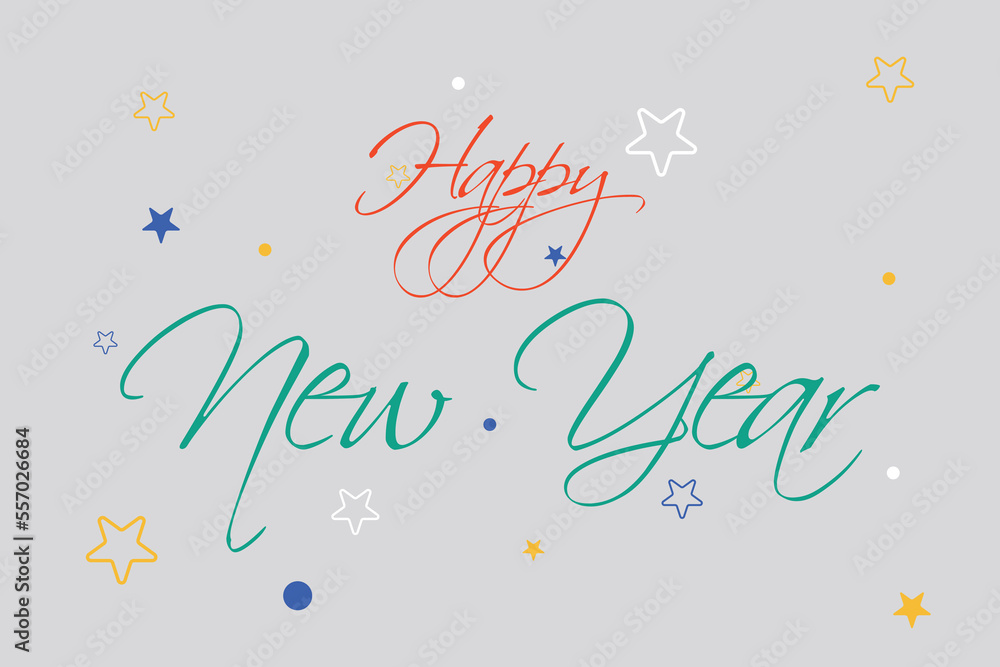 Happy New Year typography vector design. Celebrate the new year festival. Happy New Year typography poster, and t-shirt design.