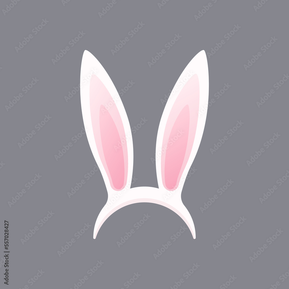 Rabbit ears template. Head symbol of new year and easter as funny headdress for party and holiday vector design element Rabbit ears template. Head symbol of new year and easter as funny headdress for party and holiday vector design element
