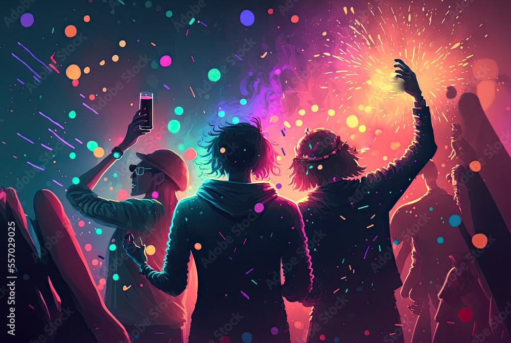 Dancing into the New Year,holidays background	
,people dancing in the nightclub,crowd of people dancing in the nightclub