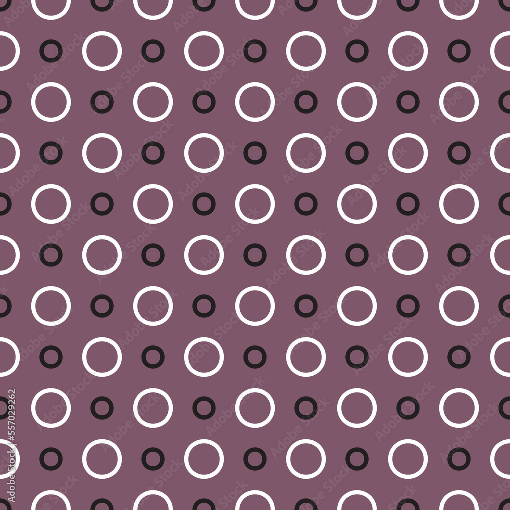 Tile vector pattern with black and white dots on pastel violet pink background