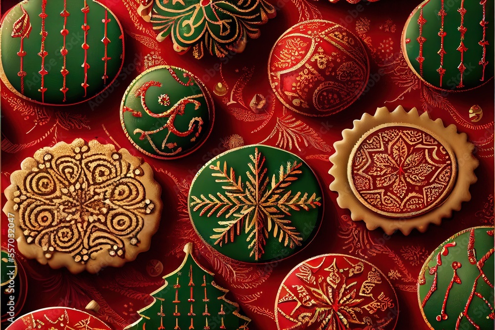 Christmas Patterns Images. AI generated art illustration. Christmas Patterns Images. AI generated art illustration.