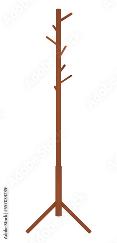 Brown classic hang rack. vector