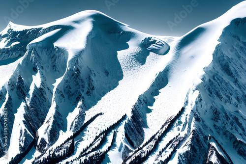 image made by artificial intelligence An image of a mountain covered in snow, symbolizing the strength and beauty of nature.