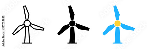 Windmill icon. Environmentally friendly source of energy. Wind force transferred to energy. Cleanliness, ecology, economy. Vector sign in a simple style isolated on a white background eps 10