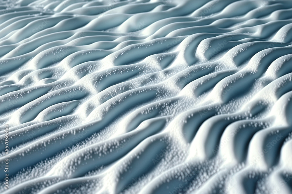 Fototapeta premium Detailed shot of a fresh white snow surface. Generative AI