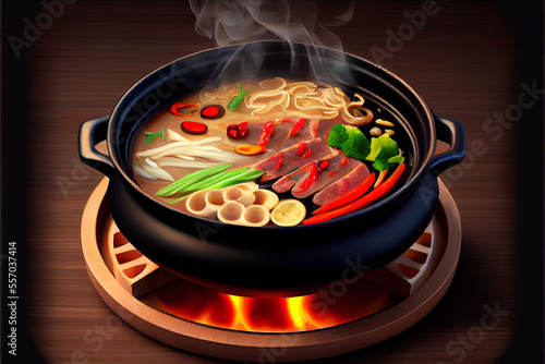 Fotografie, Obraz Chinese Hot Pot Food