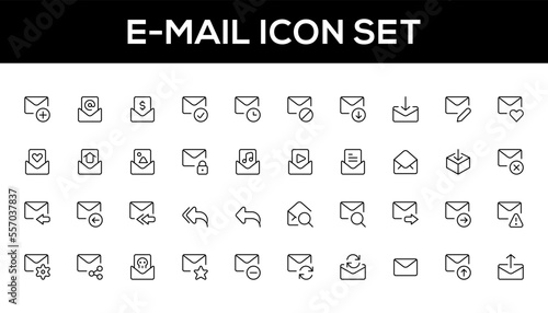 Mail and Email icons set. email sign and symbol. E-mail icon. Envelope forward reply icon