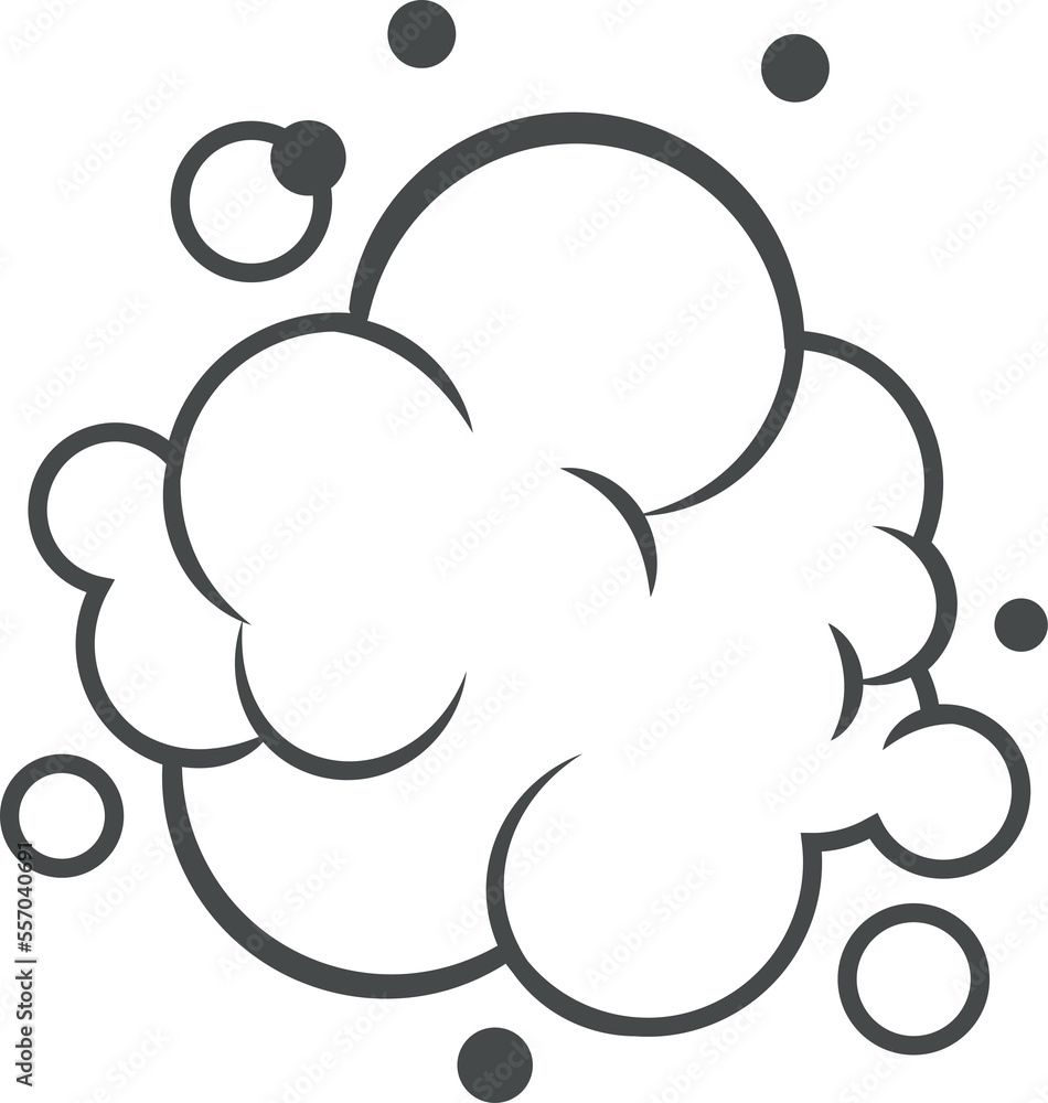 Soap foam with bubbles. Carton suds of bath water, shampoo, shaving, mousse. Outline illustration Soap foam with bubbles. Carton suds of bath water, shampoo, shaving, mousse. Outline illustration