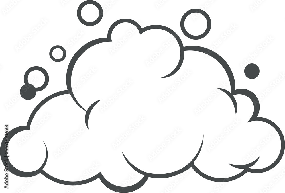 Soap foam with bubbles. Carton suds of bath water, shampoo, shaving, mousse. Outline illustration Soap foam with bubbles. Carton suds of bath water, shampoo, shaving, mousse. Outline illustration