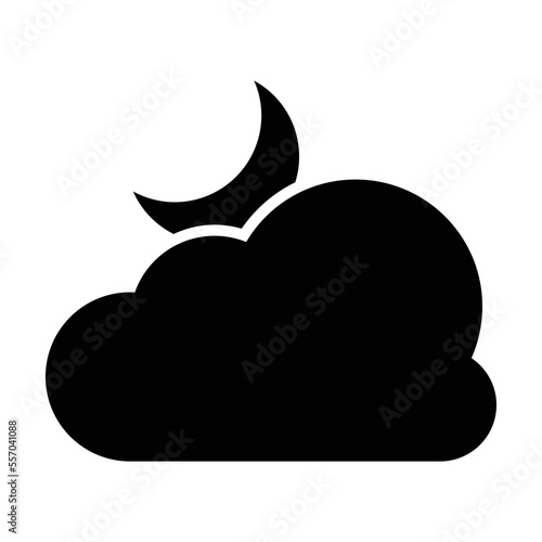 Cloudy Night Icon In Dualtone Style