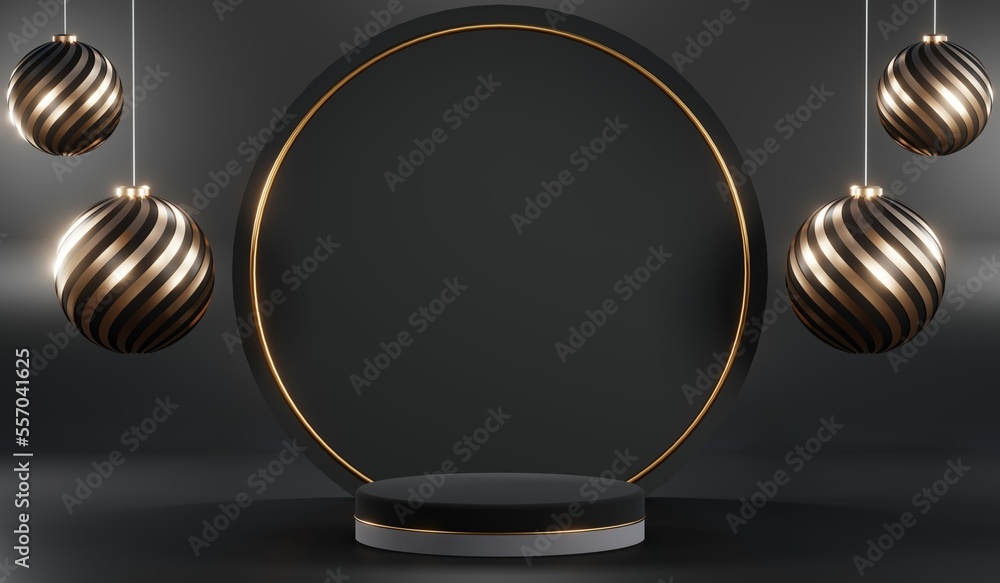3D rendering of blank product background for cream cosmetics Modern black podium background 3D rendering of blank product background for cream cosmetics Modern black podium background