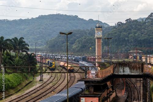 Torre do relógio da antiga estação ferroviária de Paranapiacaba, na Vila Inglesa em Santo André - São Paulo, Brasil. photo