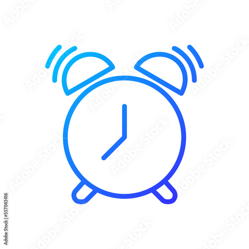 Ringing alarm clock pixel perfect gradient linear vector icon. Wake up time. Sleep schedule. Reminder tool. Thin line color symbol. Modern style pictogram. Vector isolated outline drawing