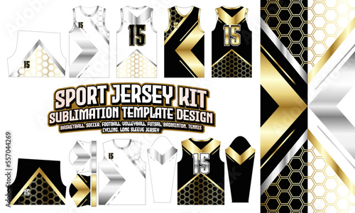 sport Jersey Apparel Sport Wear Sublimation golden pattern Design 305 for Soccer Football E-sport Basketball volleyball Badminton Futsal t-shirt