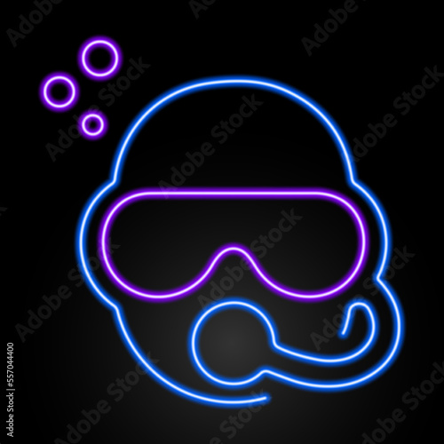 diver neon sign, modern glowing banner design, colorful modern design trends on black background. Vector illustration.