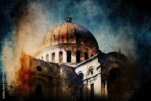 Old City Church of the Holy Sepulchre. Generative AI