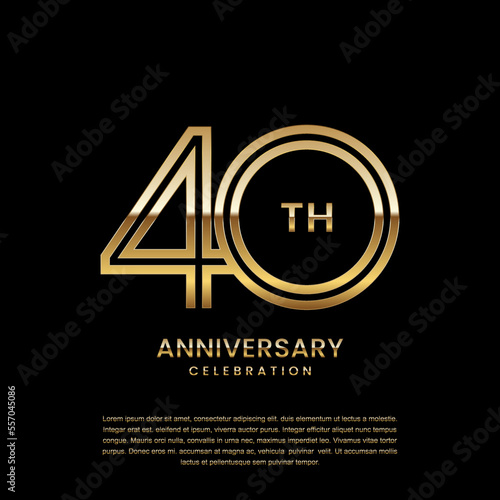 40 year anniversary celebration. Anniversary logo design with double line concept. Logo Vector Template Illustration