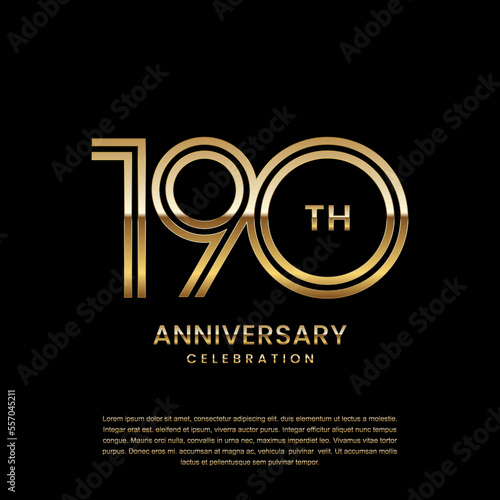190 year anniversary celebration. Anniversary logo design with double line concept. Logo Vector Template Illustration