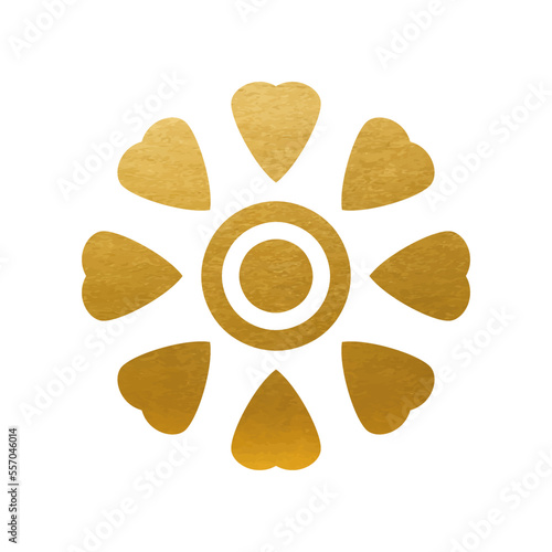 Gold flower on white background - Vector Logo