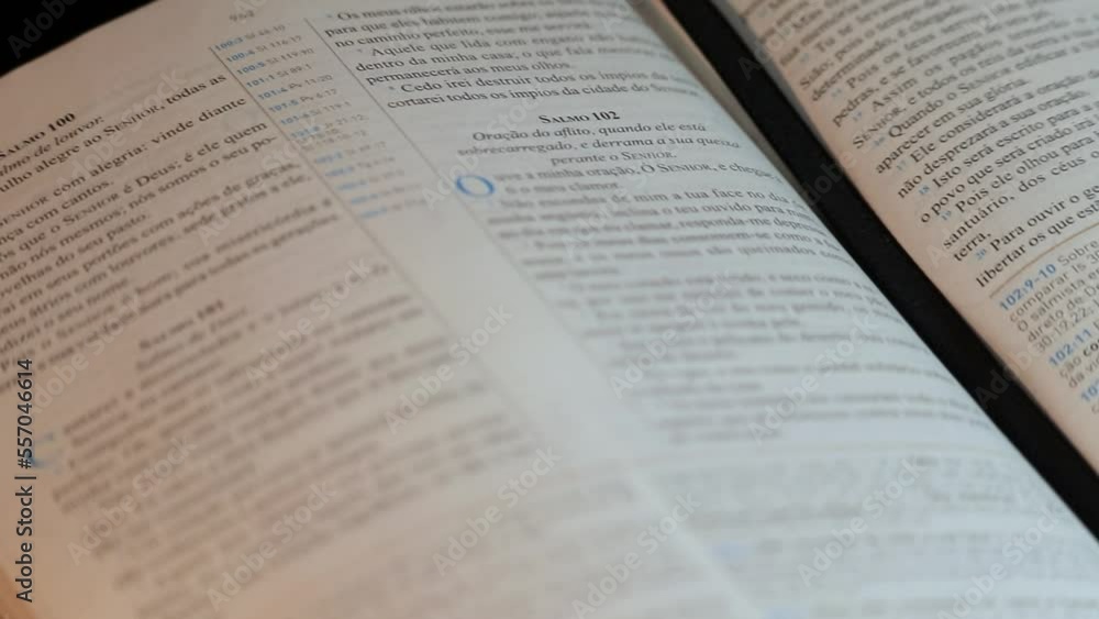 Bible open on a pulpit in the book of Psalms Bible open on a pulpit in the book of Psalms