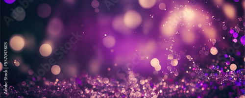Festive Purple background with sparkles light bokeh background