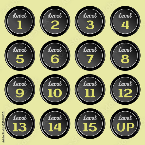 Free Download Black circle badges with level number - GFXLoad