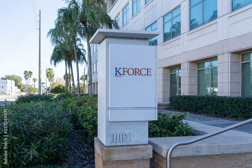 Tampa, Florida, USA January 8, 2022 Kforce headquarters in Tampa