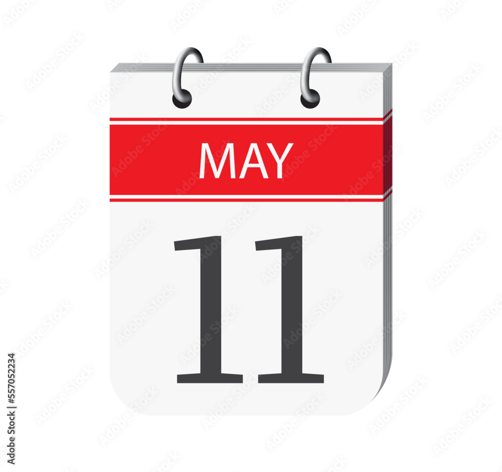 11 may calendar page vector. 3d one day calendar date appointment, deadline, event reminder illustration. Abstract three dimensional daily date calendar.
11 may calendar page vector. 3d one day calendar date appointment, deadline, event reminder illustration. Abstract three dimensional daily date calendar.