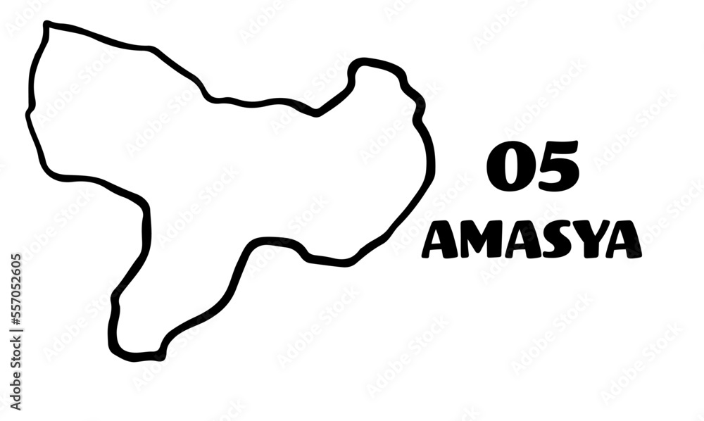 Turkey, empty Amasya map vector