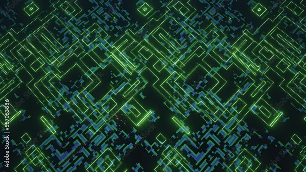 Hi tech pattern on plane surface, neon glow, complex elements and structure. 3d objects form sci fi composition on surface 3d pattern. Information technology, futuristic hardware. 4k looped animation. Hi tech pattern on plane surface, neon glow, complex elements and structure. 3d objects form sci fi composition on surface 3d pattern. Information technology, futuristic hardware. 4k looped animation.