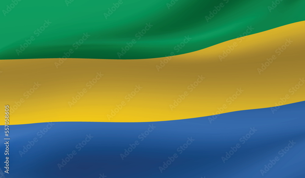 Gabon flag background.Waving Gabon flag vector Gabon flag background.Waving Gabon flag vector