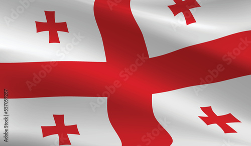 Tableau sur toile Georgia flag background.Waving Georgian flag vector