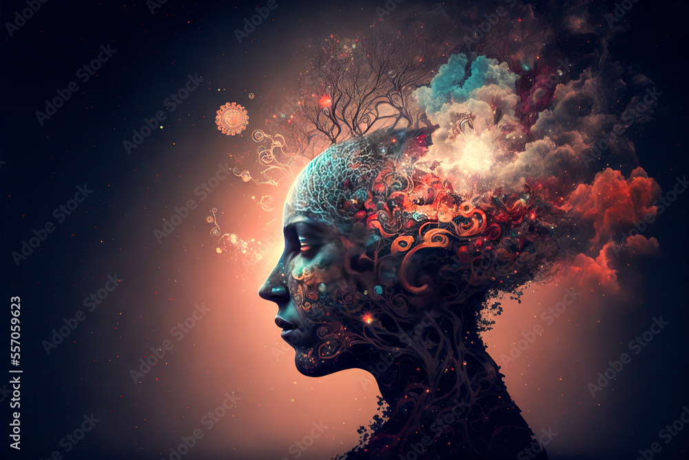 Concept of transcendental meditation and concentration. Generative AI ...