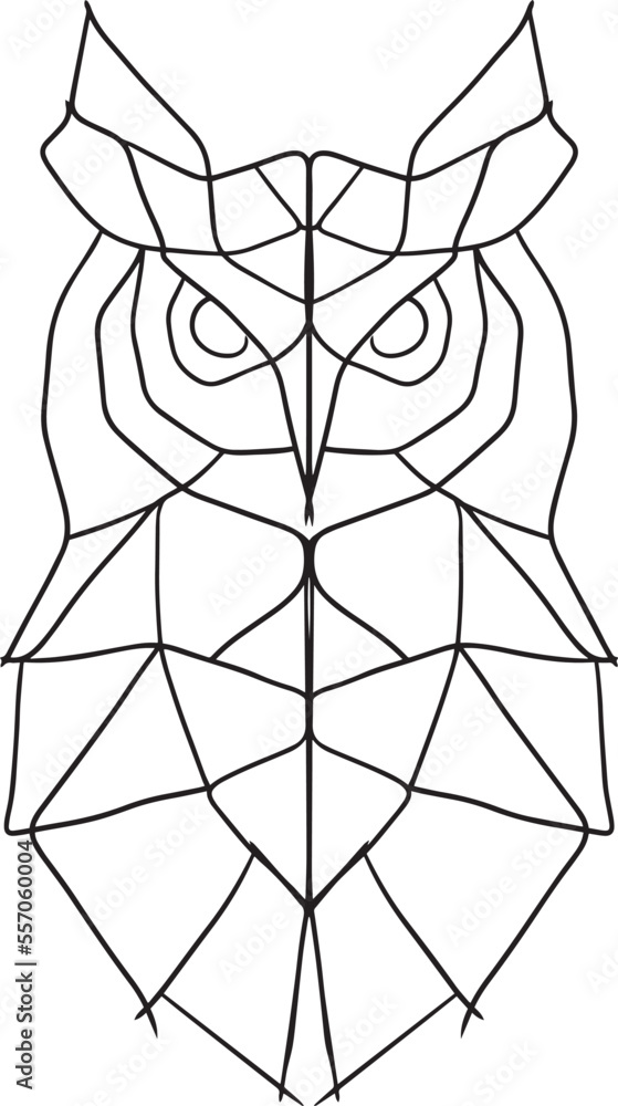 Obraz premium Transparent PNG OWL line art
