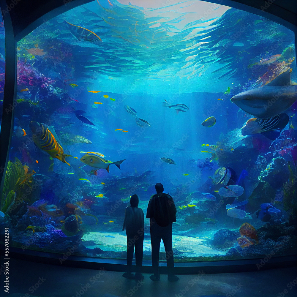 Fototapeta premium Couples Aquarium Date