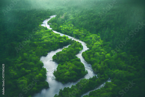 river in the tropical jungle forest © Albert