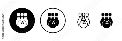Bowling icon vector illustration. bowling ball and pin sign and symbol.