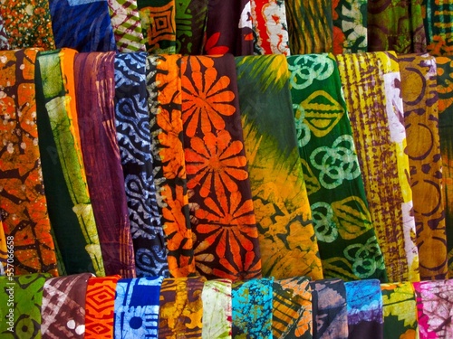 colorful fabric in the market