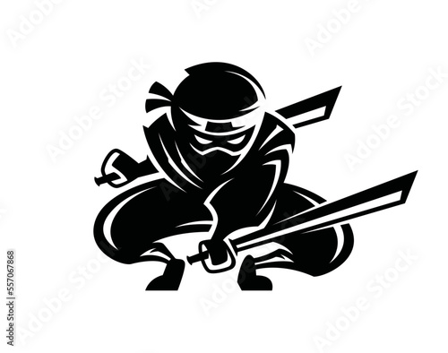 Ninja character logo design