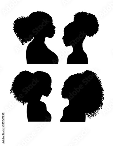 Female afro hairstyle silhouette