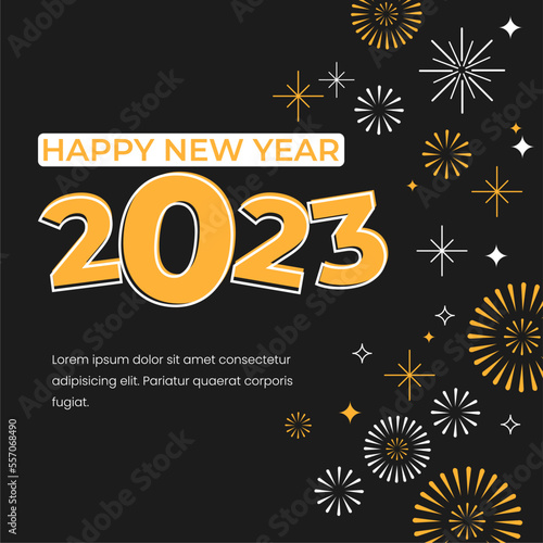 Happy New Year Poster Template or background. Suitable to use on New Year event. Also suitable for uploading social media at New Year event