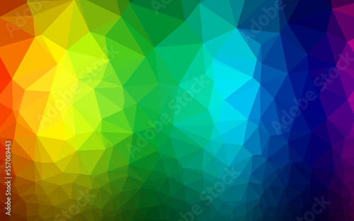 Dark Multicolor  Rainbow vector polygonal pattern.