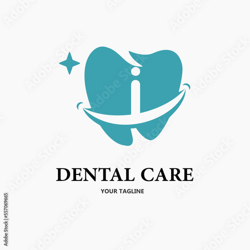 Initial Letter i with Tooth and Smile Icon for Dental Health Care and Dental Clinic, Dentistry Business Logo Idea Template
