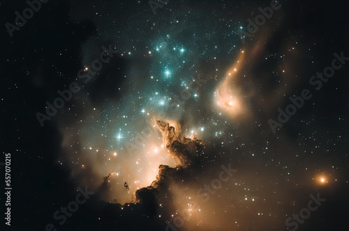 A group of stars in the night sky. Art. Generative AI.