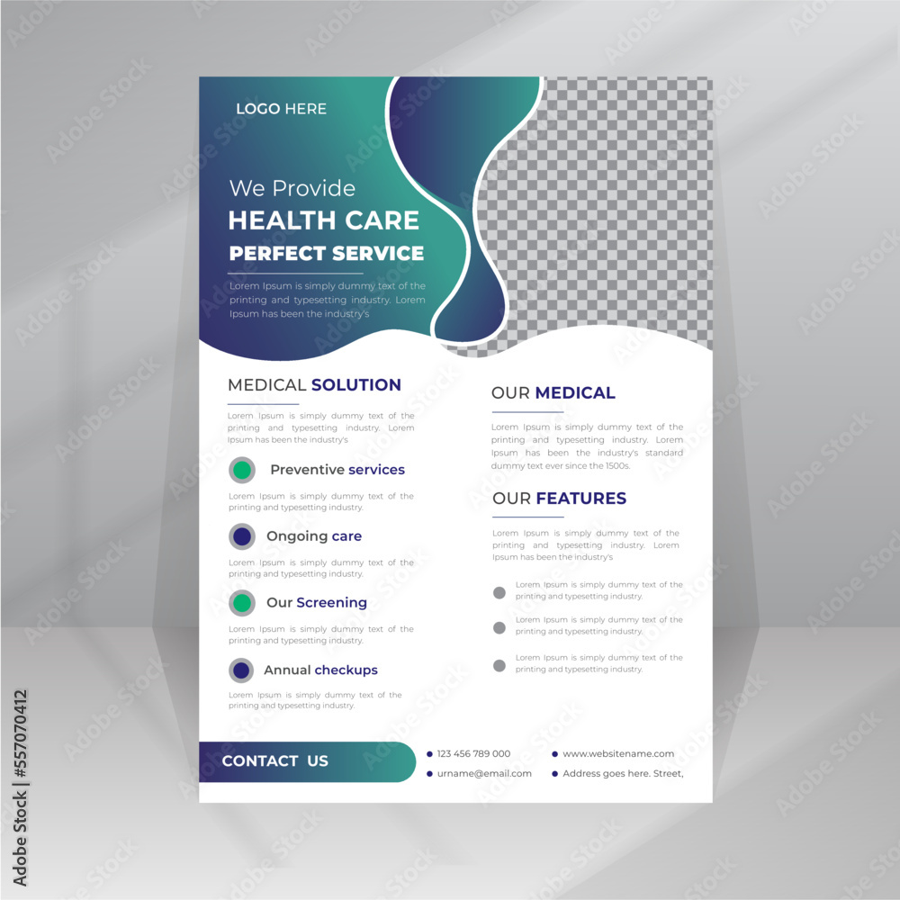 Health Care Perfect Service Medical Flyer template Health Care Perfect Service Medical Flyer template