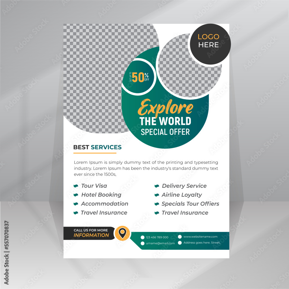 Travel Flyer Tour Sale template with photo for Travel agency Travel Flyer Tour Sale template with photo for Travel agency