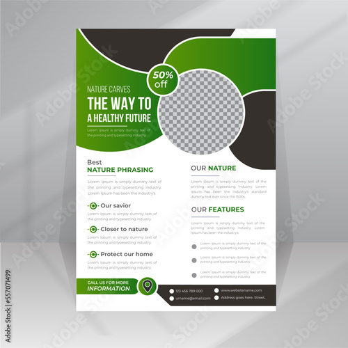 Future Nature Care Healthy Environment Flyer template