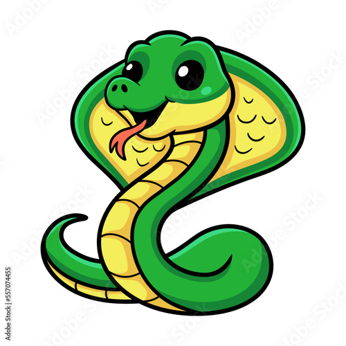 Cute little cobra snake cartoon