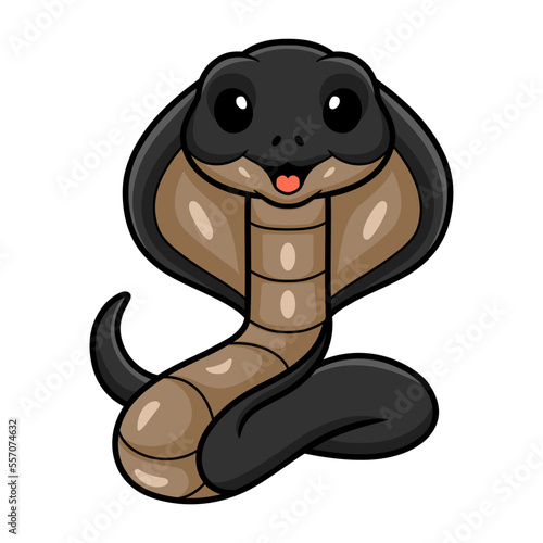 Cute javan spitting cobra cartoon