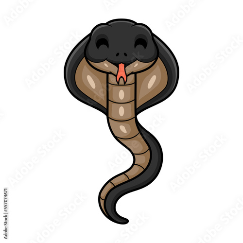 Cute javan spitting cobra cartoon